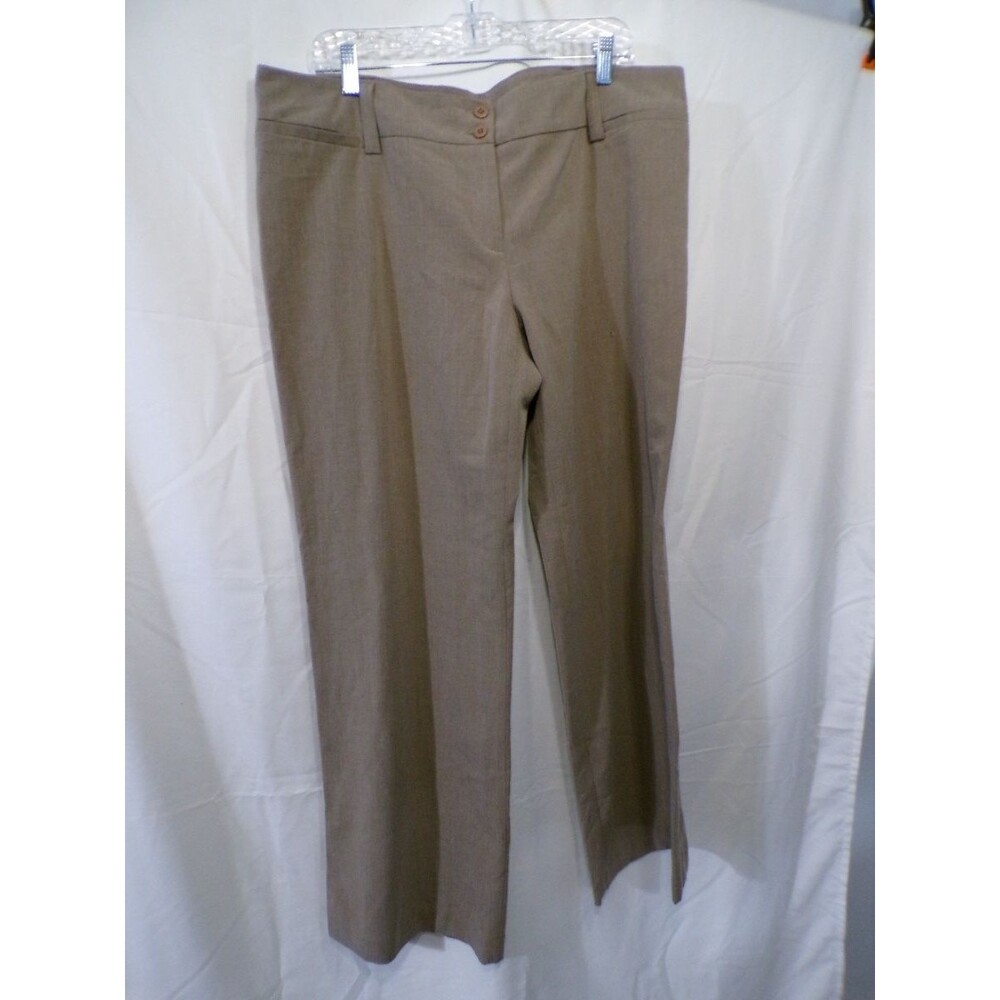 AB STUDIO Townsend Women's Dress Pants Sz 16 Brown Flat Front Straight